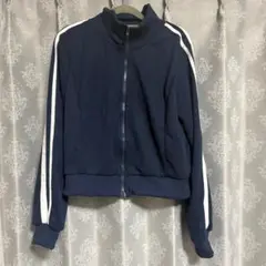 Shein ストライプ サイドジップアップパーカー XL