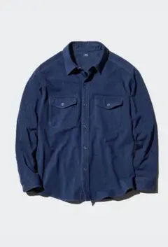 新品 UNIQLO デニムジャージーオーバーシャツ　ブルー