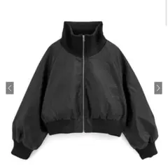 グレイル　襟2Wayレザーダウンブルゾン[nk77]ブラック