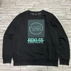 Young&Reckless スウェット グレー ビッグロゴプリント USA