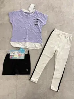 新品 110cm 3点セット スパッツ 半袖Tシャツ 女の子 まとめ売り