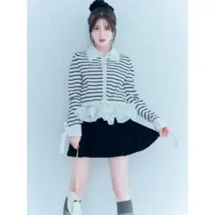 スナイデル　シャツドッキングヘムボリュームニットプルオーバー