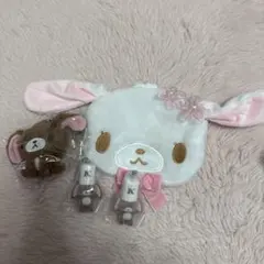 산리오 シュガーバニーズ ぬいぐるみ ポーチ キーホルダー セット