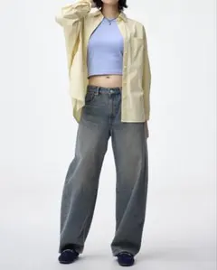 GU バレルレッグジーンズ　M