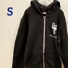 美品✨【S】パーカー ロゴ フード シンプル レディース メンズ 黒 ブラックのサムネイル