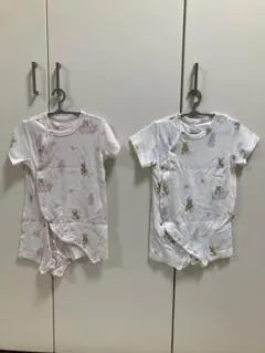 ジェラピケ　クマ柄 半袖ロンパース80