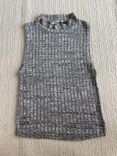 アメリカンイーグルアウトフィッターズ グレー ノースリーブ ハイネック トップス