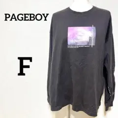 ページボーイ　クルーネックグラフィックTシャツ　長袖　ロンT 春秋　プリント