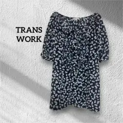 【美品】トランスワーク シフォンブラウス 大きいサイズ46 フリル ビジューのサムネイル