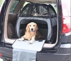 大型犬用カーキャリー テント グレーのサムネイル