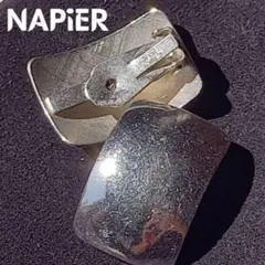 NAPiER ヴィンテージイヤリング スクエアデザイン シルバーカラー ナピア