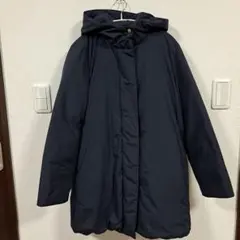 TOPVALU フード付きダウンジャケットダウンコート ネイビー　サイズ9AR