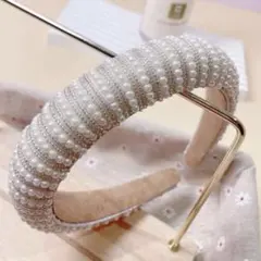 パール　カチューシャ　結婚式　キラキラ　ウェディング