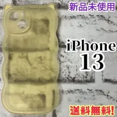iPhone13 カバー　ネコミミ　クリアイエロー