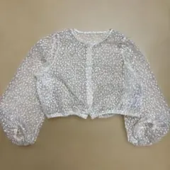 RETRO GIRL 花柄刺繍 シアー カーディガン ホワイト