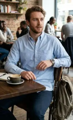 ユニクロ　オックスフォードシャツ　コットンシャツ　無地　長袖　Mサイズ