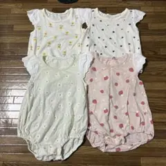 最終値下げ！半袖ロンパースまとめ売り 70cm バースデイ 花 ハート いちご