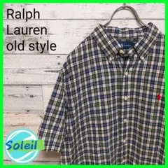ラルフローレン Ralph☆半袖シャツ 刺繍 ワンポイント XL チェック