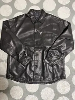 nano universe 黒 合成皮革 Lサイズ シャツジャケット　未使用