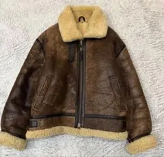 b-3 本革レザー ムートン フライトジャケット