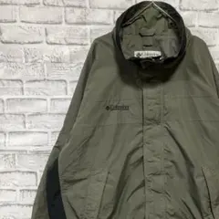 コロンビア　マウンテンパーカー　カーキ2XL ロゴ刺繍アウトドア1209