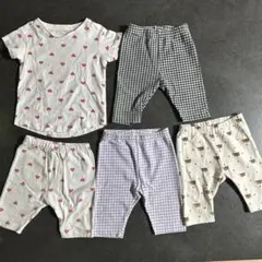 ベビーパンツ80センチ7分丈4点＋トップス1枚セット♪