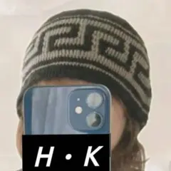 クラッシャーハット　クロシェハット　ビーニー　ニット帽　ハンドメイド