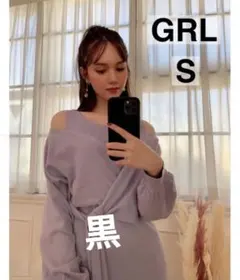 GRL カシュクールリボントップスXロングニットワンピースセット 【dr323】