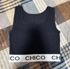 Chico 裾ロゴタンクトップ ブラックのサムネイル