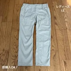 LL レディース ライトベージュ ゴムウエスト カジュアルパンツ