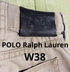 POLO Ralph Lauren チノパン　W38 ベージュ　革パッチ