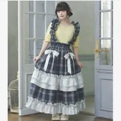 クティール レトロ マルチウェイダブルチェックリボンジャンパースカート チェック