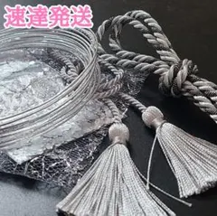 卒業式　髪飾り　シルバー×ブラックラメ紐セット 水引 和装　袴　卒業式