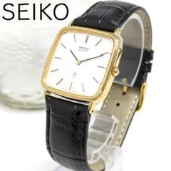 稼働 SEIKO セイコー シャリオ クォーツ スクエア ゴールド メンズ 時計