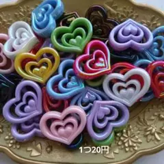 No.26 ハート3連　ビーズ　カスタム　カスタムボールペン　ストラップ