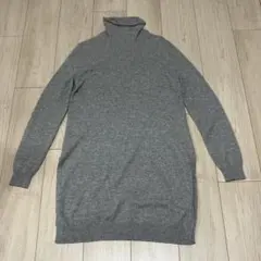 希少　セオリー　カシミヤ100%タートルネック チュニックニット　グレー