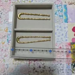 コンプレックス　ゴールドカラー U字型 ヘアコーム かんざし2本のサムネイル