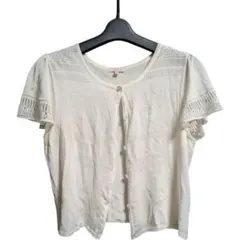 TOCCA トッカ カーディガン M 白 半袖 レース ボレロ ニット 春夏