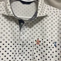 マンシングウェア　ドット柄　長袖　ポロシャツ　Lサイズ　ゴルフウェア