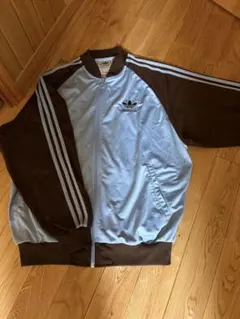 adidas ジャージ M ライトブルー/ブラウン
