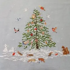 クロスステッチ完成品　森のクリスマス☆クルール　デトワールのサムネイル