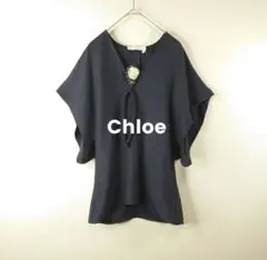 【希少】Chloe シルク100 シェルブローチ 貝　ドルマンスリーブカットソーのサムネイル