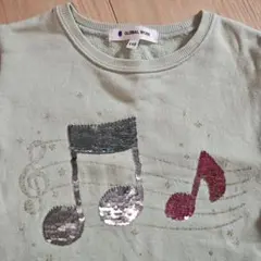 GLOBAL WORK 音符 スパンコール トレーナー 110cm