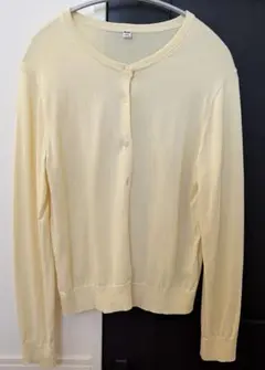 UNIQLO UVカットクルーネックカーディガン XL イエロー