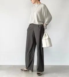 新品 XS ユニクロ (丈短め) ウルトラストレッチ エアリズムワイドパンツ