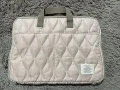 ピンク キルティング ノートPCケース　THREEPPY DAISO