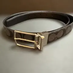COACH コーチ シグネチャー柄 リバーシブルベルト