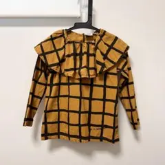 BEAU LOVES チェック柄フリル長袖シャツ 4/5y