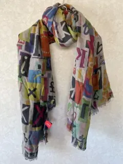 アルテア　イタリア製　カラフルアルファベットプリントストール