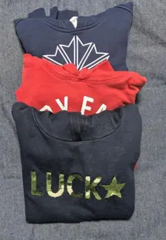 パーカー3枚セット　130センチ　女の子用　女児　長袖　秋～冬　まとめ売り